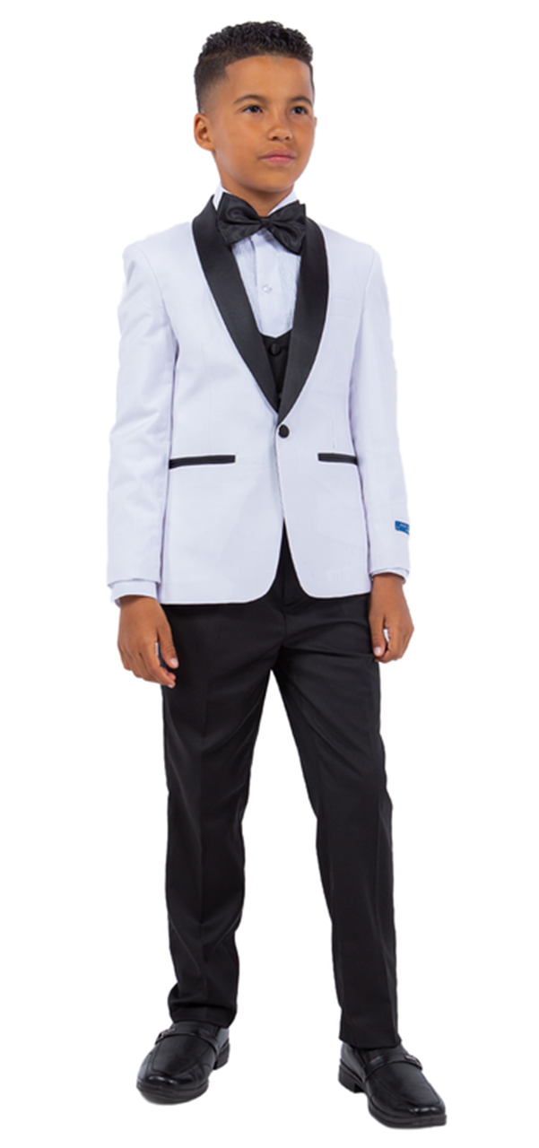 LA Merchandise LAGSAPBT283 5 pc Two Toned Boys Perry Ellis Tuxedo Suit - - Boys suits LA Suits