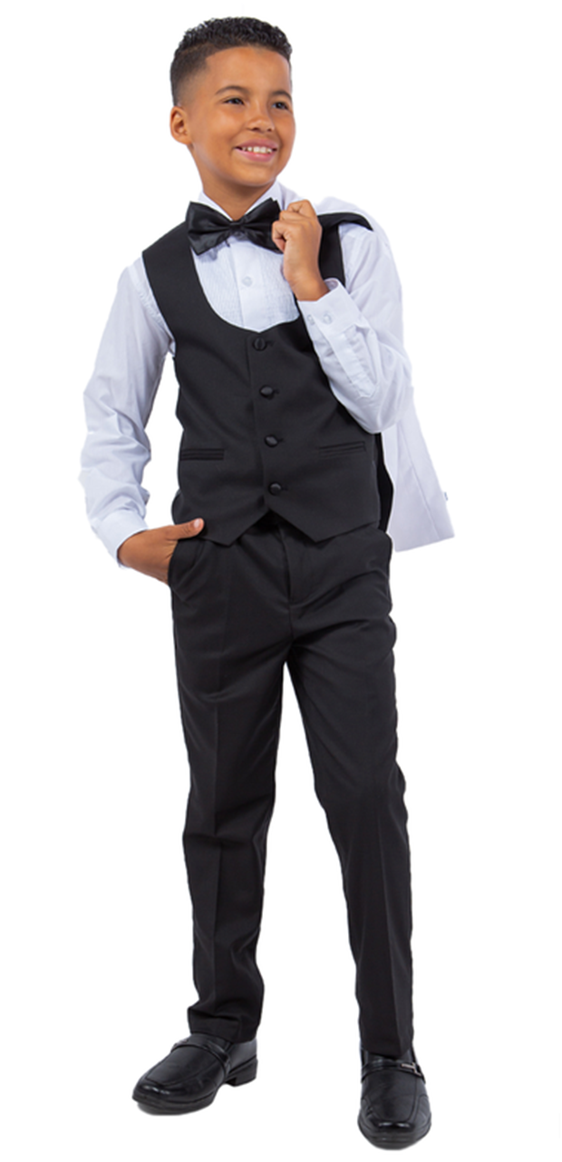 LA Merchandise LAGSAPBT283 5 pc Two Toned Boys Perry Ellis Tuxedo Suit - - Boys suits LA Suits