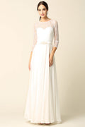 LA Merchandise LAV3227B Bridal Off-White A-Line Gown - OFF-WHITE - Dress LAV