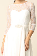 LA Merchandise LAV3227B Bridal Off-White A-Line Gown - - Dress LAV