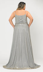 La Merchandise LAYW1038 Shiny Bridesmaids Plus Size Dress with Corset - - LA Merchandise