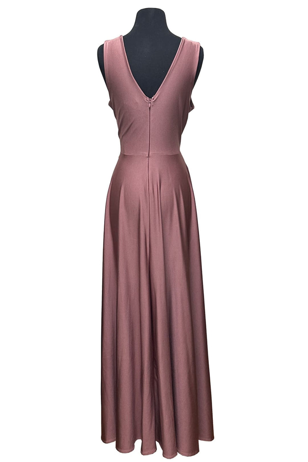 Simple V-neck Stretchy Ivory Bridal Evening Gown LAF5242B - - LAF