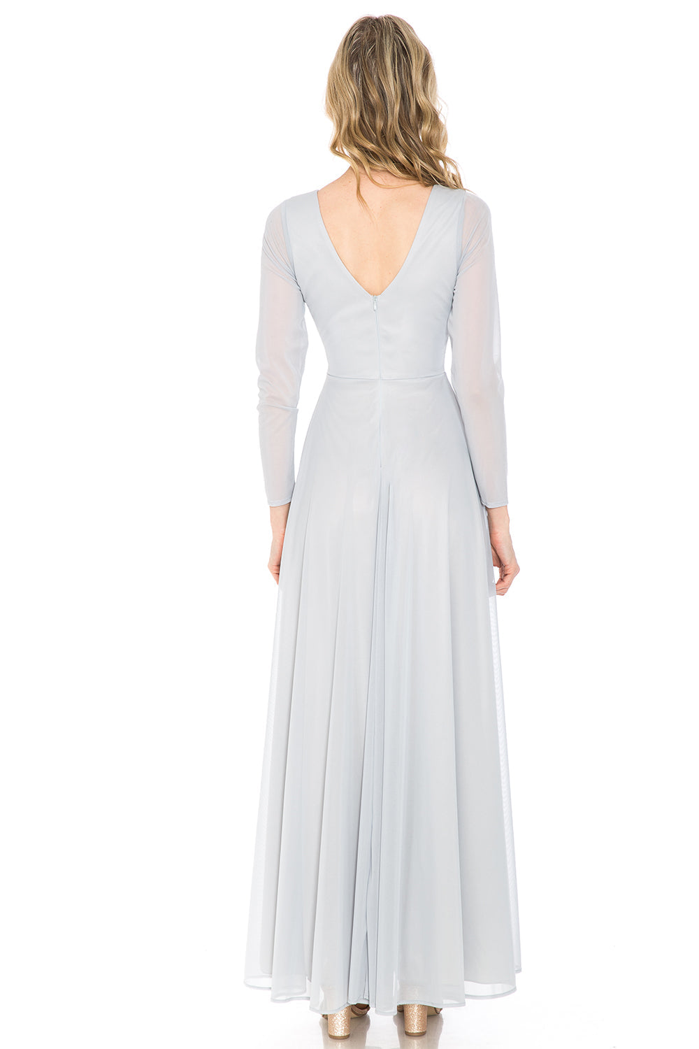 La Merchandise Simple Long Sleeve Modest Bridesmaids Dress- LN5234 - - LA Merchandise