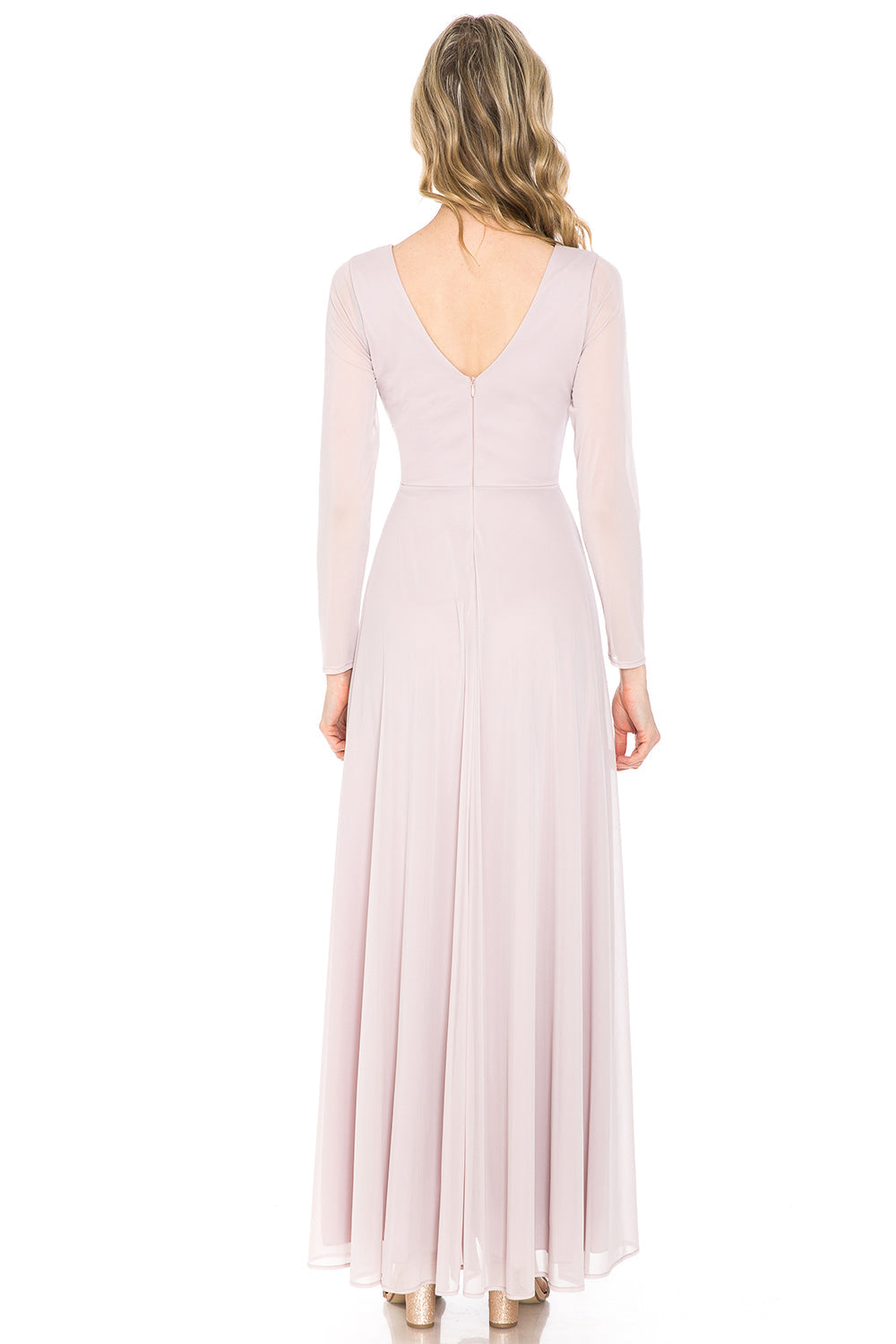 La Merchandise Simple Long Sleeve Modest Bridesmaids Dress- LN5234 - - LA Merchandise