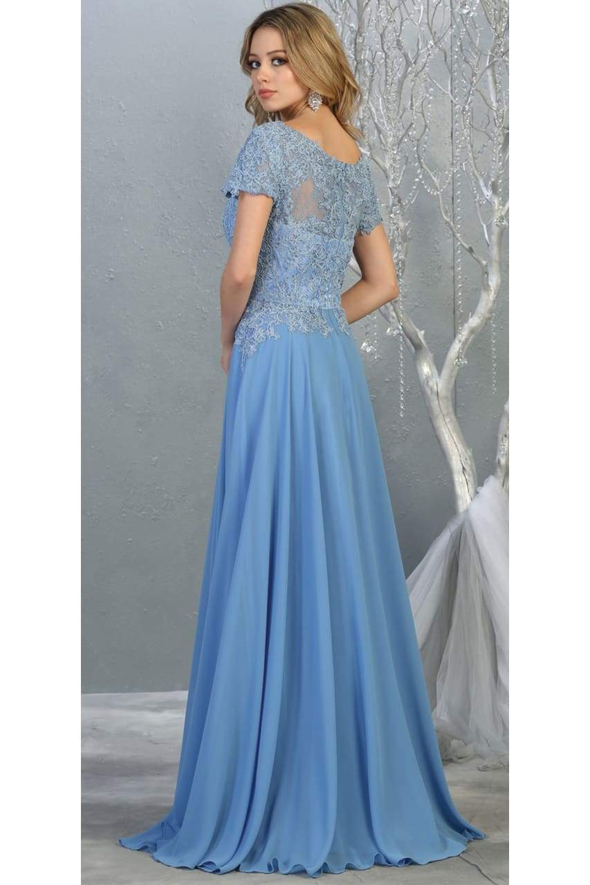 La Merchandise LA1763 Classic Short Sleeve Mother Of Bride Formal Gown - - LA Merchandise