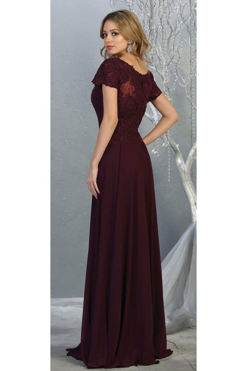 La Merchandise LA1763 Classic Short Sleeve Mother Of Bride Formal Gown - - LA Merchandise