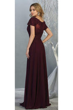 La Merchandise LA1763 Classic Short Sleeve Mother Of Bride Formal Gown - - LA Merchandise