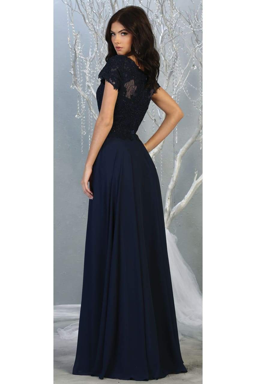 La Merchandise LA1763 Classic Short Sleeve Mother Of Bride Formal Gown - - LA Merchandise