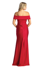 La Merchandise LA1825 Stretchy Off The Shoulder Long Prom Dress - - LA Merchandise