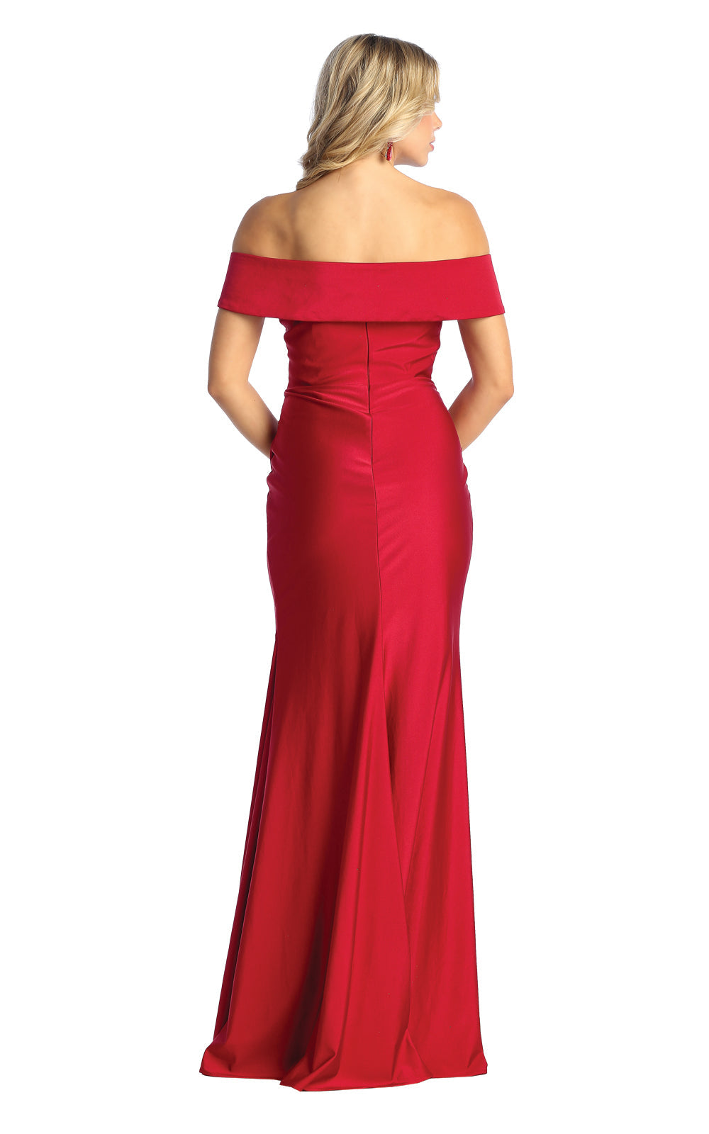 La Merchandise LA1825 Stretchy Off The Shoulder Long Prom Dress - - LA Merchandise