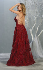 La Merchandise LA7738 Sexy Open Back floral dress with high front slit - - LA Merchandise
