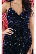 La Merchandise LA7986 Spaghetti Straps V-neck Prom Gown - - Dress LA Merchandise