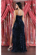 La Merchandise LA7986 Spaghetti Straps V-neck Prom Gown - - Dress LA Merchandise