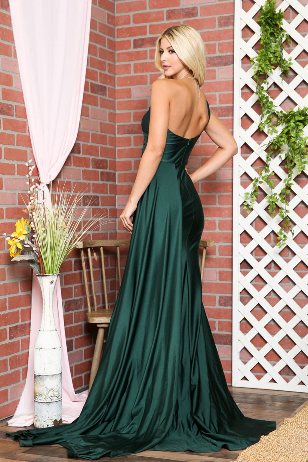 La Merchandise LAA387 One Shoulder Stretchy Side Cape Bridesmaids Dress - - LA Merchandise