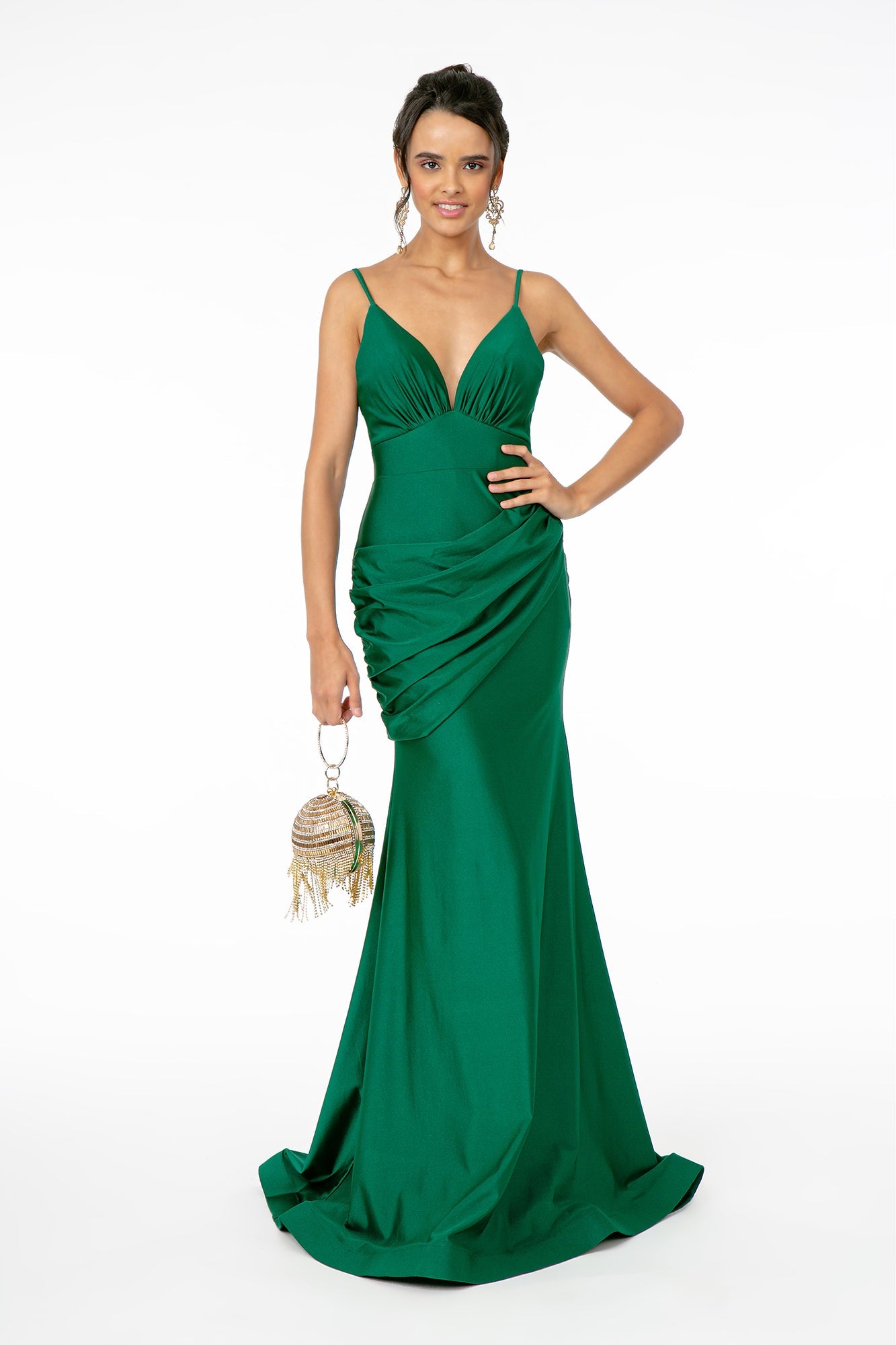 La Merchandise LAS1815 Simple Long Stretchy Mermaid Prom Gown - GREEN - LA Merchandise
