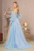 La Merchandise LAS3118 Detachable Puff Sleeves Pageant Gown - - LA Merchandise