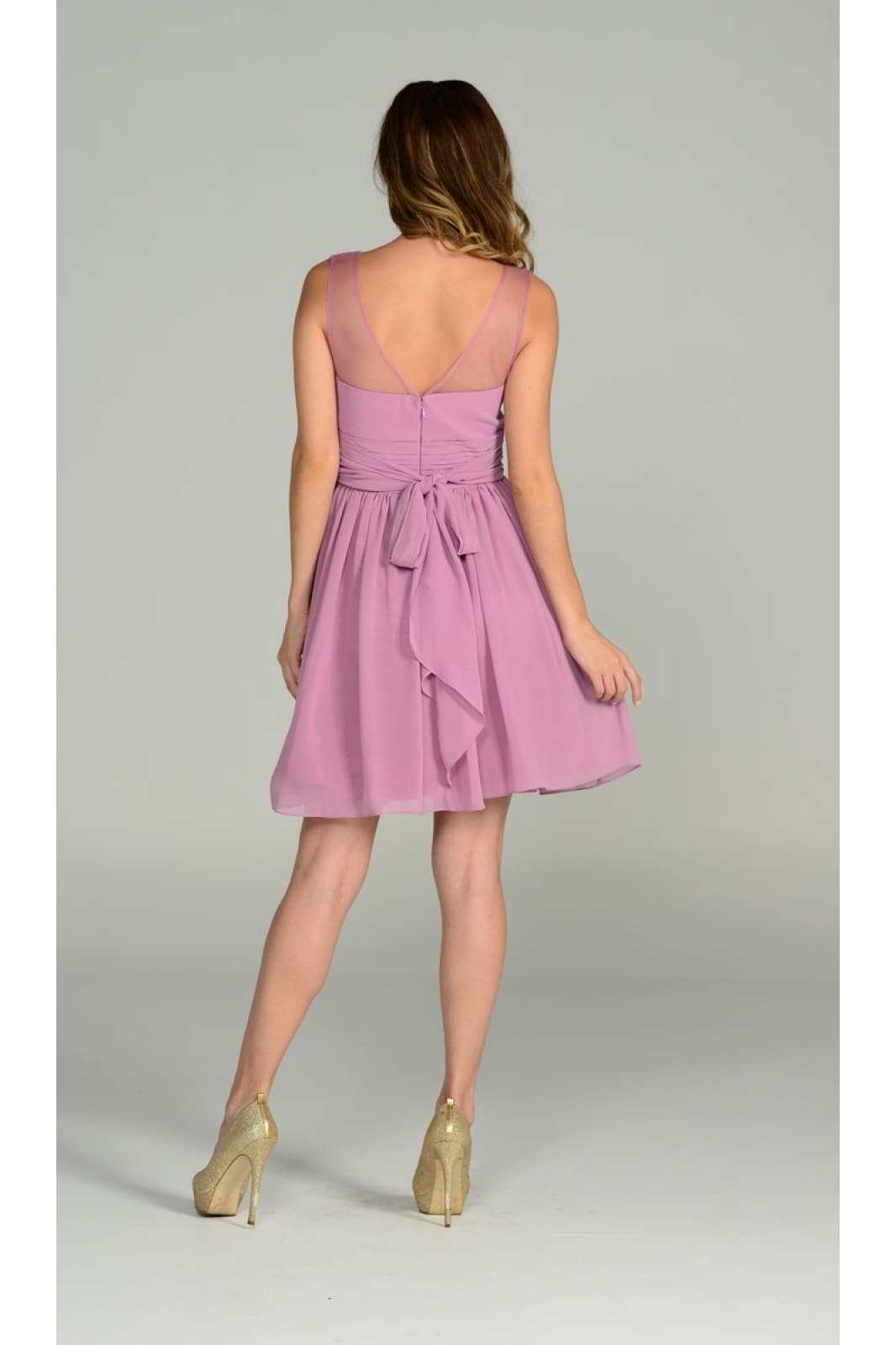 La Merchandise LAY7006 Short Simple Chiffon Bridesmaids Dresses - - LA Merchandise
