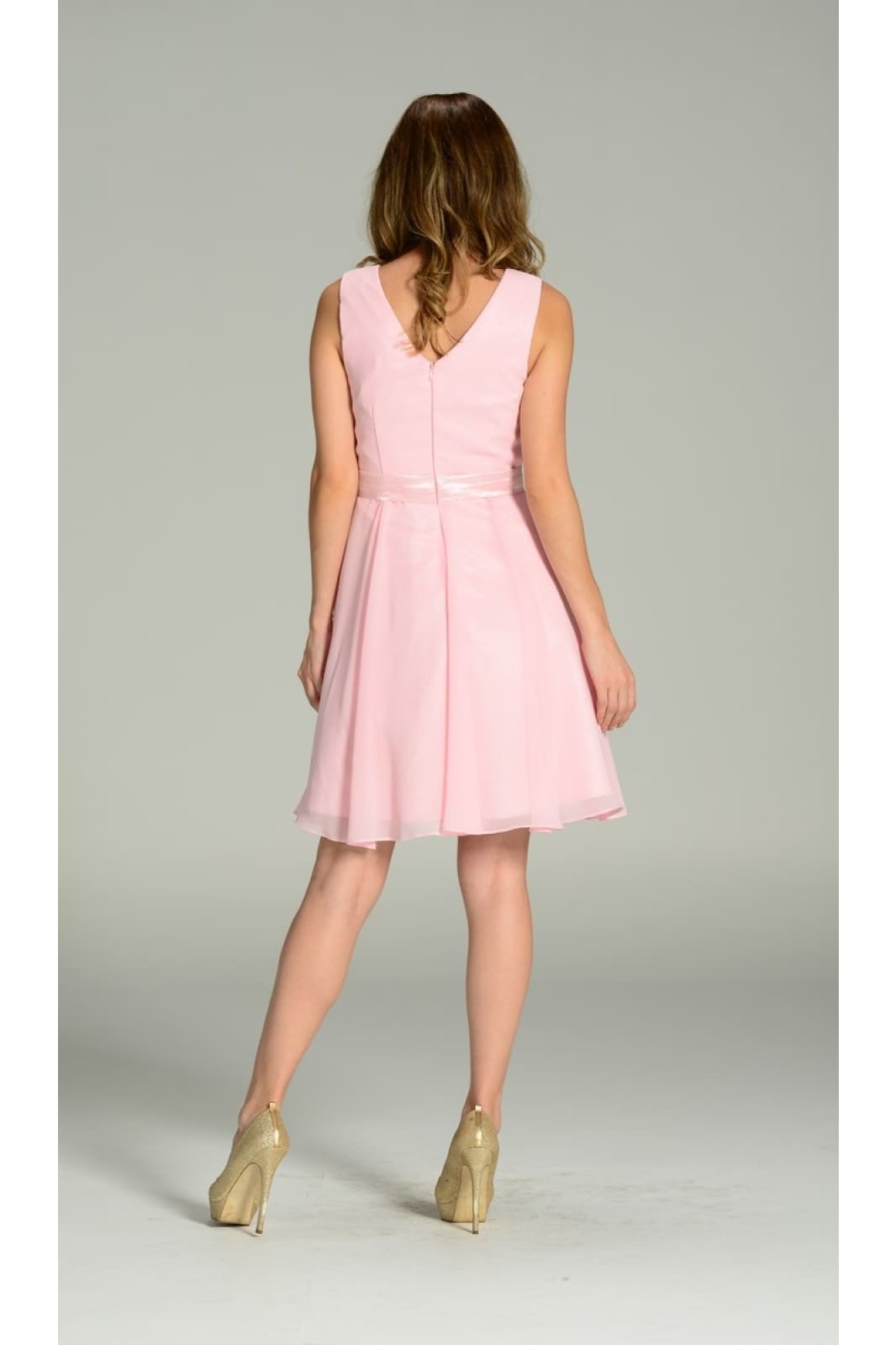 La Merchandise LAY7290 Sleeveless short chiffon bridesmaid Party dress - - LA Merchandise