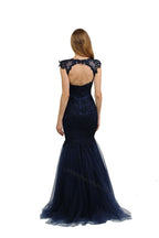 La Merchandise LAY8226B Cap Sleeve Lace Open Back Bridal Mermaid Gown - - LA Merchandise