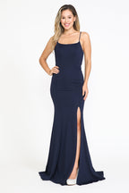La Merchandise LAY8376 Spaghetti Strap Mermaid Simple Bridesmaid Dress - NAVY - LAY