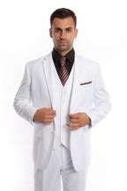 Modern Fit Suit LAM302SA - WHITE -04 - Mens Suits LA Suits