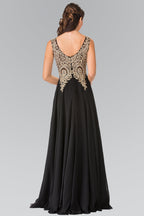 La Merchandise LAS2311 Gold Embroidered Mother Of Bride Formal Gown - - LA Merchandise