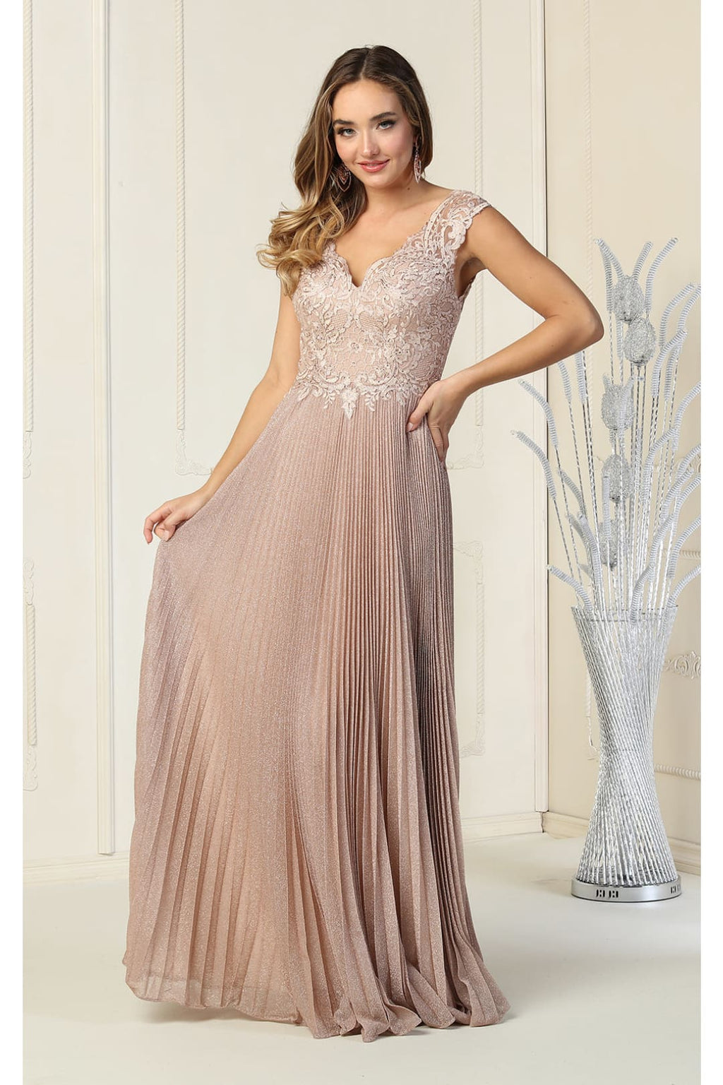 Mother Of The Bride Long Gown - LA1836 - ROSEGOLD - LA Merchandise