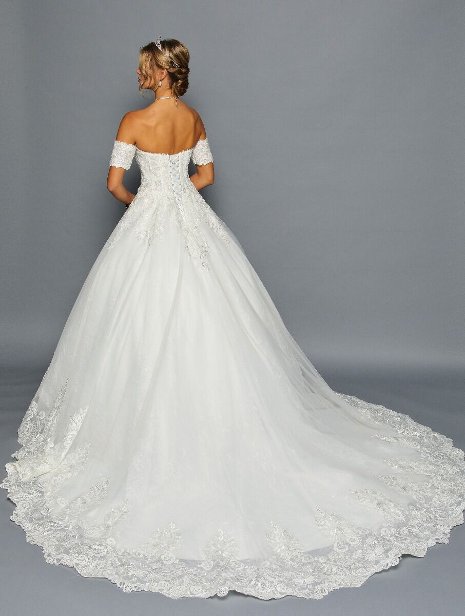 Off Shoulder Ball Gown Wedding Dress - LADK462 - - Dresses LA Merchandise