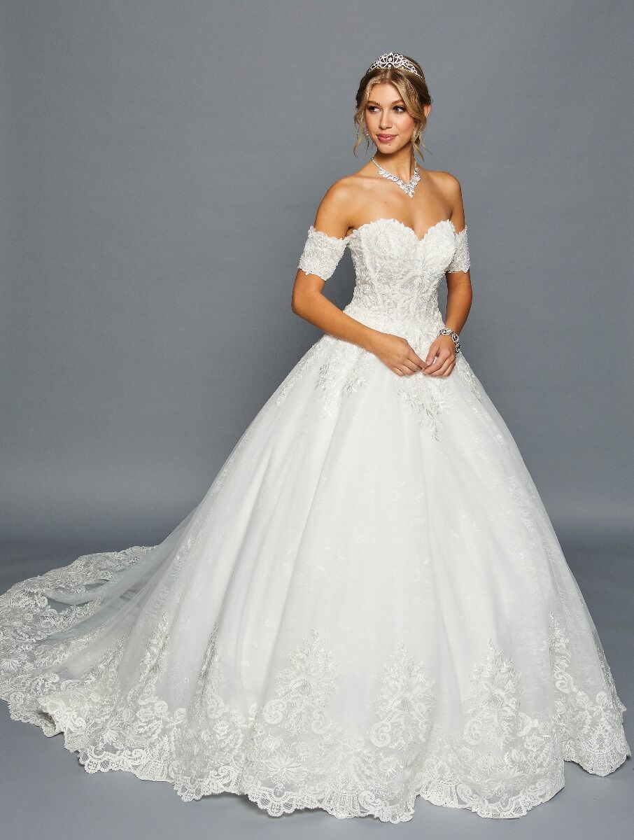 Off Shoulder Ball Gown Wedding Dress - LADK462 - - Dresses LA Merchandise