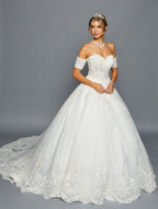 Off Shoulder Ball Gown Wedding Dress - LADK462 - - Dresses LA Merchandise