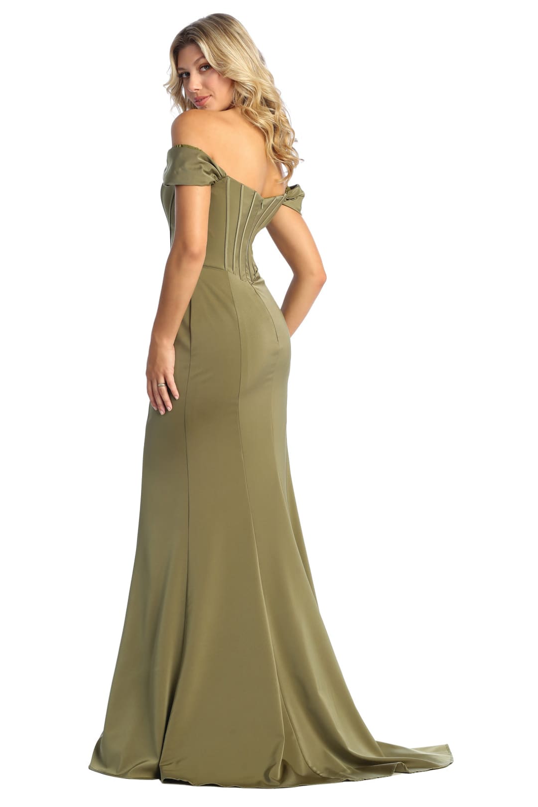 Off Shoulder Boned Bodice Evening Gown - LA1909 - - La Merchandise