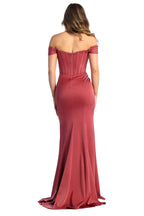 Off Shoulder Boned Bodice Evening Gown - LA1909 - - La Merchandise