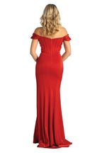 Off Shoulder Boned Bodice Evening Gown - LA1909 - - La Merchandise