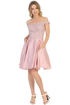 Off Shoulder Cocktail Dress - LA1766 - MAUVE Rubber - LA Merchandise