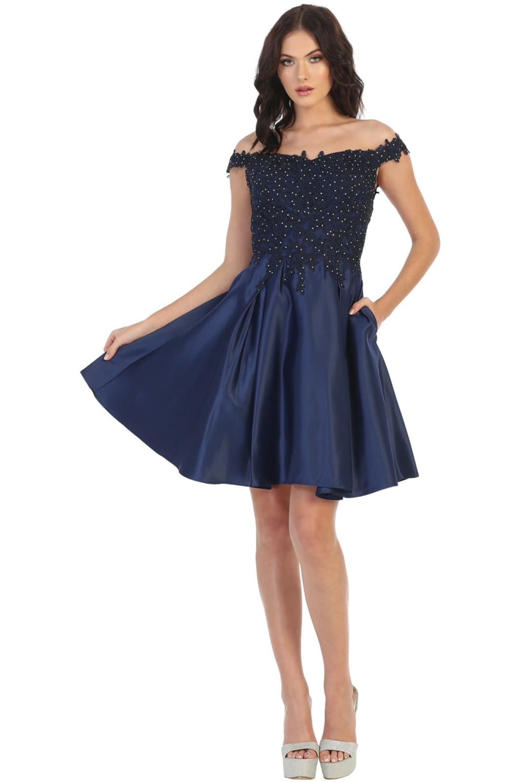 Off Shoulder Cocktail Dress - LA1766 - - LA Merchandise
