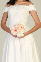 Off Shoulder Evening Gown with Pockets - LA1762 - - LA Merchandise