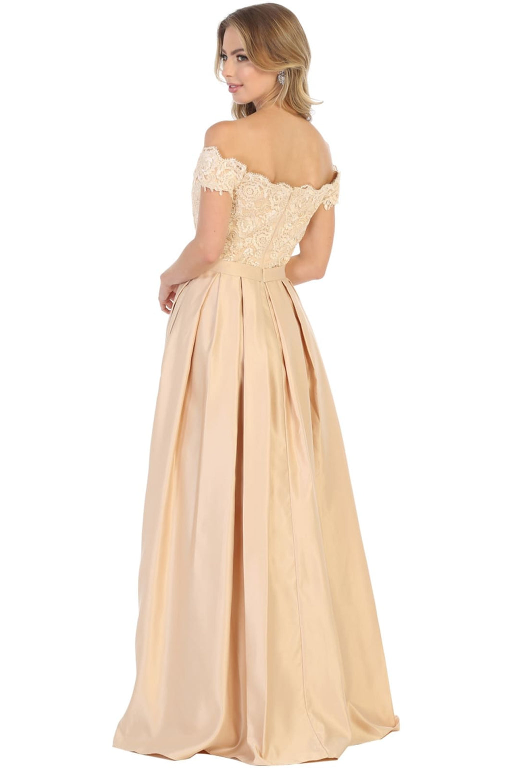 Off Shoulder Evening Gown with Pockets - LA1762 - - LA Merchandise
