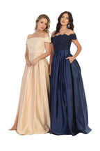 Off Shoulder Evening Gown with Pockets - LA1762 - NAVY - LA Merchandise