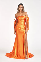 Off Shoulder Satin Mermaid Dress - LAS3059 - - Dresses LAS