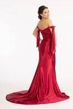 Off Shoulder Satin Mermaid Dress - LAS3059 - - Dresses LAS