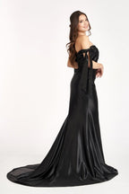 Off Shoulder Satin Mermaid Dress - LAS3059 - - Dresses LAS