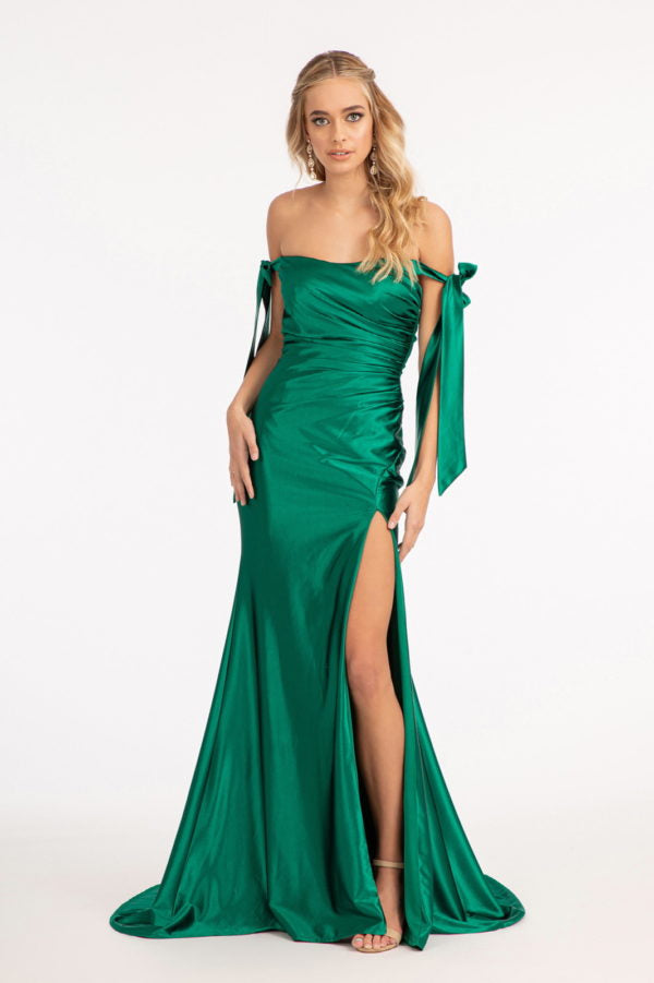 Off Shoulder Satin Mermaid Dress - LAS3059 - - Dresses LAS