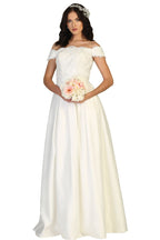 Off Shoulder Wedding Evening Gown - LA1762B - IVORY - LA Merchandise