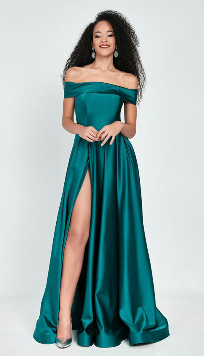 Off The Shoulder Bridesmaids Dress - LAP1229 - EMERALD GREEN - LAP