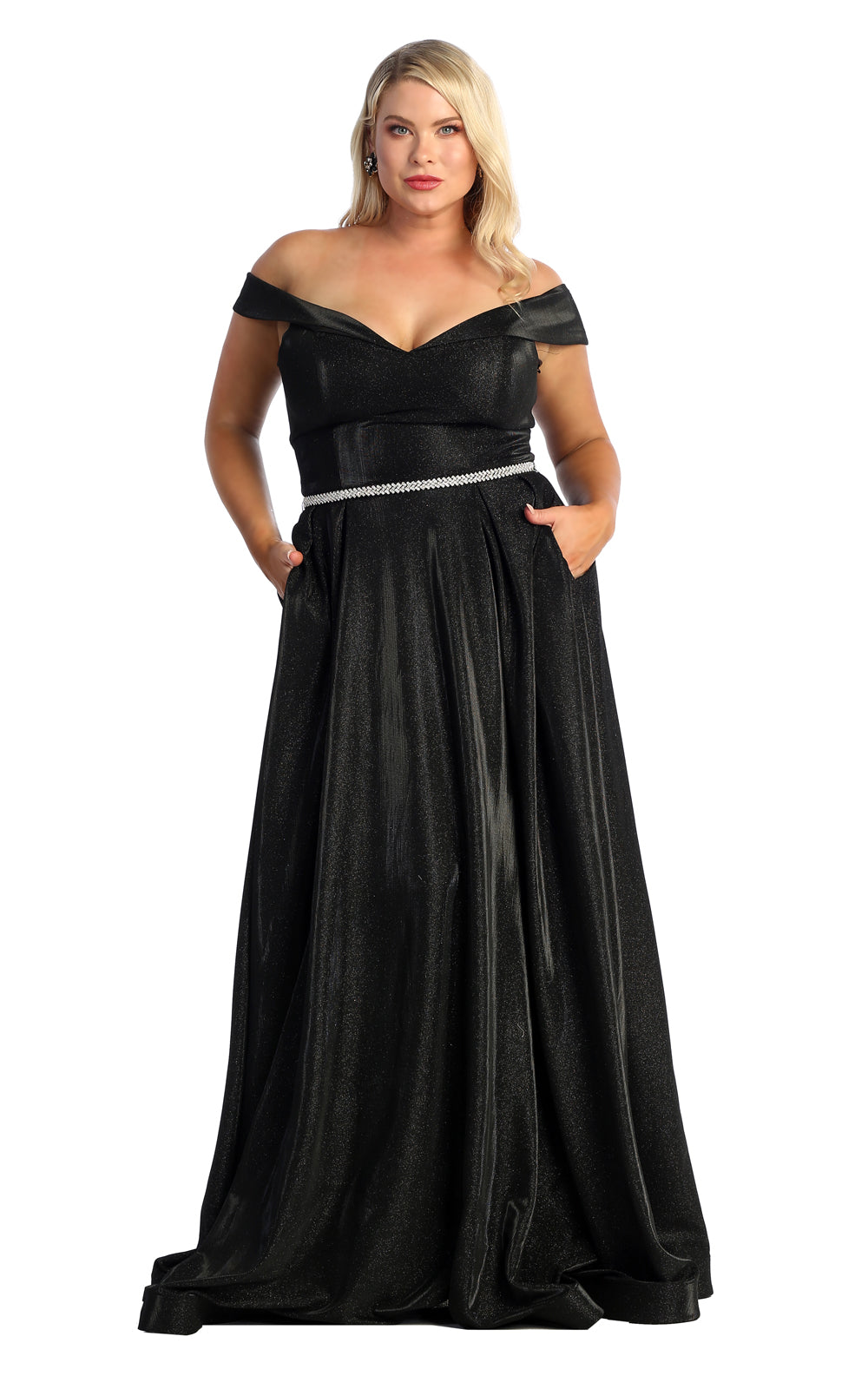 Pageant A-line Formal Gown - LA1876 - BLACK - LA Merchandise