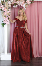 Pageant A-line Formal Gown - LA1876 - BURGUNDY - LA Merchandise