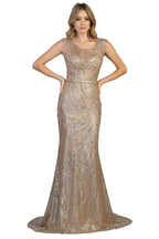 Plus Size Evening Gown - LA7810 - ROSE GOLD - LA Merchandise