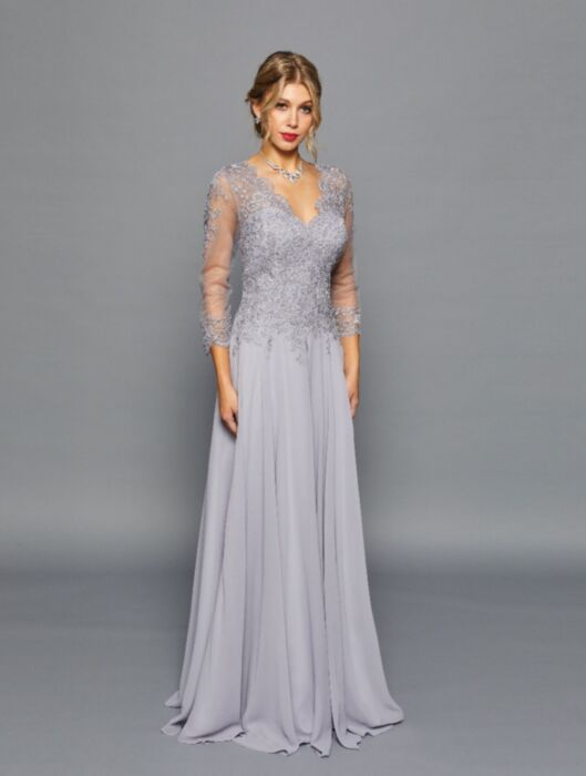 Plus Size Mother Of The Bride Dress - LADK303 - SILVER GREY - LADK