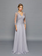 Plus Size Mother Of The Bride Dress - LADK303 - SILVER GREY - LADK