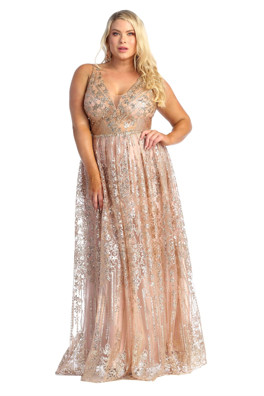 Prom Dresses Plus Size - LA7948 - ROSEGOLD - Dress LA Merchandise